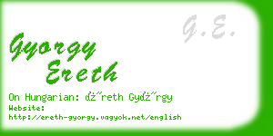gyorgy ereth business card